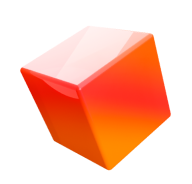 Orange gradient 3D cube 3