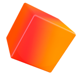 Orange gradient 3D cube 7